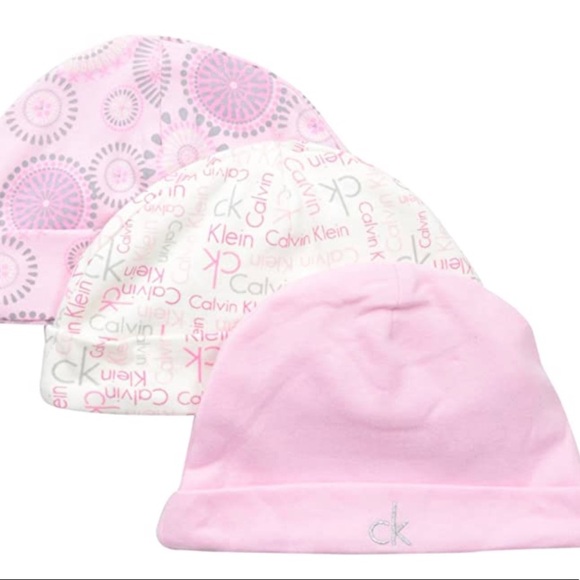 🩷Rare Calvin Klein Baby-Girl 3 Piece Hat Set‼️ FINAL SALE - Picture 1 of 4